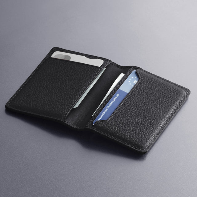 bifold wallet leather card holder black