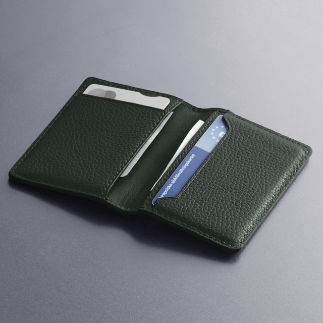 bifold wallet leather card holder green