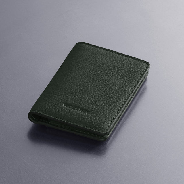 woolnut mens leather wallet slim cards bills green