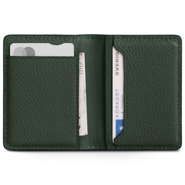 woolnut leather wallet bifold green 2