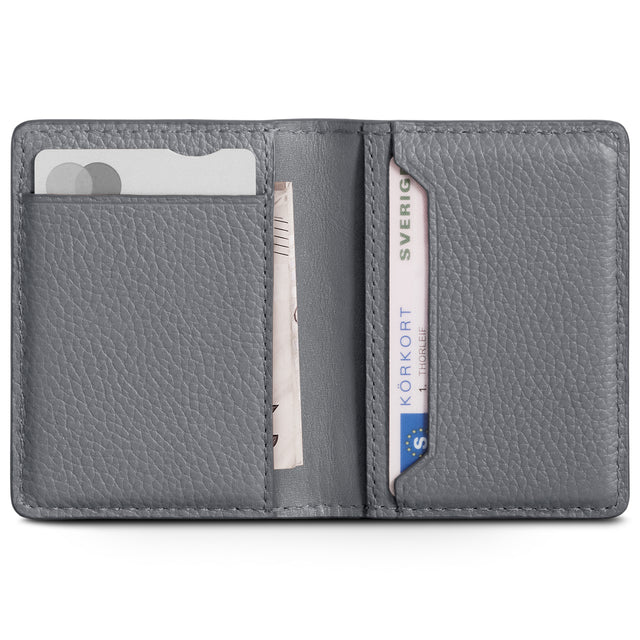 woolnut leather wallet bifold grey 2